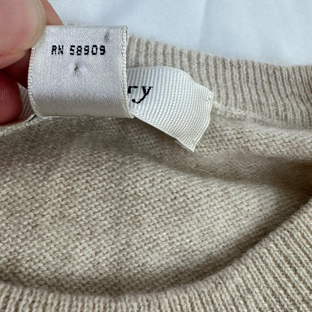 Turnbury Mens Oatmeal Beige 100% Cashmere Crewneck Sweater Size Small - Picture 7 of 8